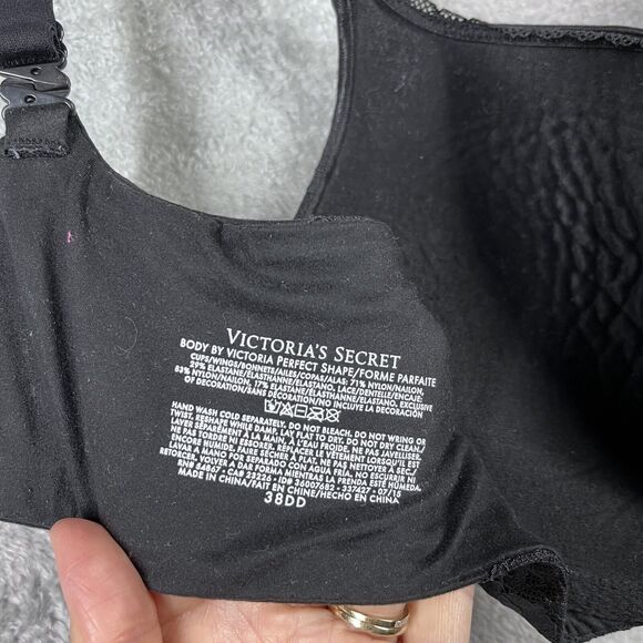 Victoria's Secret Bra Womens 38DD Black Lined Perfect Coverage Body by Victoria - Picture 3 of 9